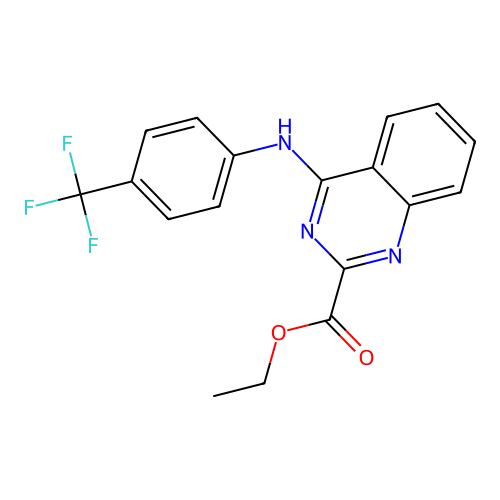 Ethyl 4-[4-(trifluoromethyl)anilino]quinazoline-2-carboxylate structure