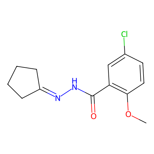 5-chloro-N'-cyclopentylidene-2-methoxybenzohydrazide structure