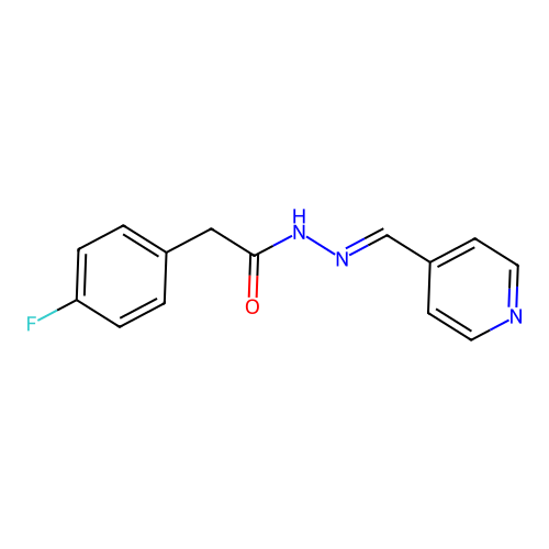 2-(4-fluorophenyl)-N-(pyridin-4-ylmethylideneamino)acetamide structure