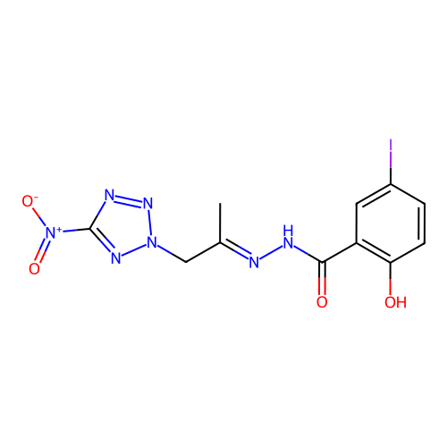 C11H10IN7O4 structure
