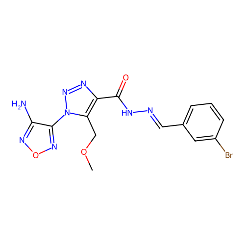 1-(4-amino-1,2,5-oxadiazol-3-yl)-N'-(3-bromobenzylidene)-5-(methoxymethyl)-1H-1,2,3-triazole-4-carbohydrazide structure