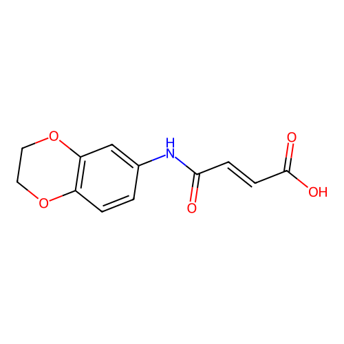 (2E)-4-(2,3-dihydro-1,4-benzodioxin-6-ylamino)-4-oxobut-2-enoic acid structure