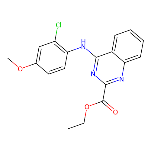 Ethyl 4-(2-chloro-4-methoxyanilino)quinazoline-2-carboxylate structure