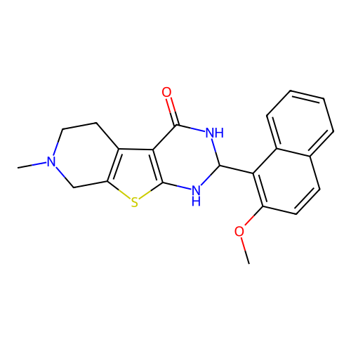 2-(2-methoxynaphthalen-1-yl)-7-methyl-2,3,5,6,7,8-hexahydropyrido[4',3':4,5]thieno[2,3-d]pyrimidin-4(1H)-one structure