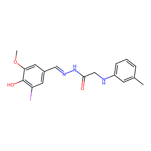 N'-(4-Hydroxy-3-iodo-5-methoxybenzylidene)-2-(m-tolylamino)acetohydrazide structure