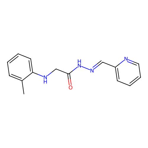 2-(2-methylanilino)-N-(pyridin-2-ylmethylideneamino)acetamide structure
