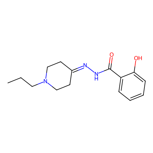 2-hydroxy-N'-(1-propylpiperidin-4-ylidene)benzohydrazide structure