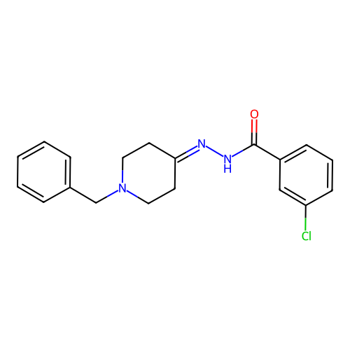 N'-(1-benzylpiperidin-4-ylidene)-3-chlorobenzohydrazide structure