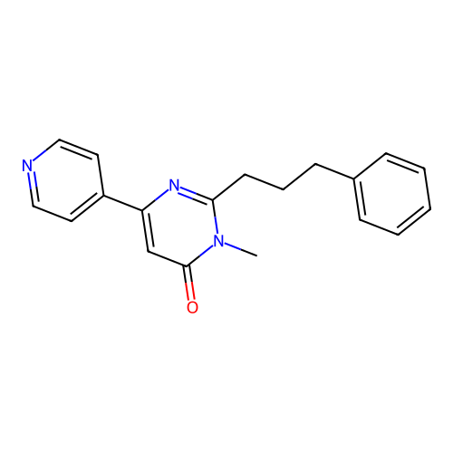 3-Methyl-2-(3-phenylpropyl)-6-(4-pyridinyl)-4(3H)-pyrimidinone structure