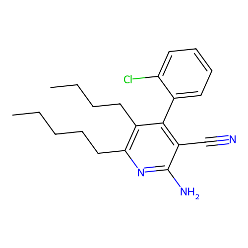 2-Amino-5-butyl-4-(2-chlorophenyl)-6-pentylpyridine-3-carbonitrile structure