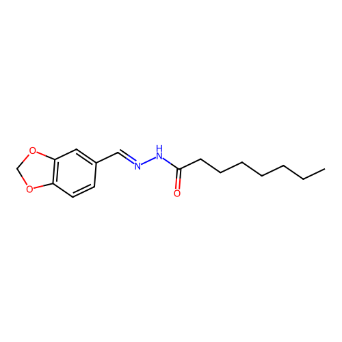 N'-(benzo[d][1,3]dioxol-5-ylmethylene)octanehydrazide structure