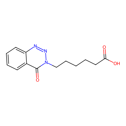 6-(4-oxobenzo[d][1,2,3]triazin-3(4H)-yl)hexanoic acid structure