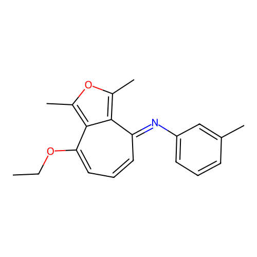 (E)-N-(8-ethoxy-1,3-dimethyl-4H-cyclohepta[c]furan-4-ylidene)-3-methylaniline structure