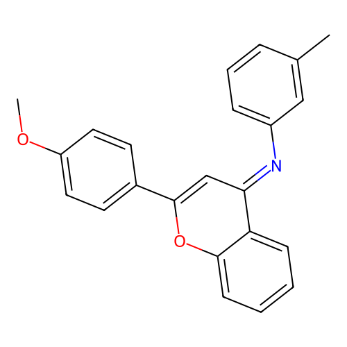 (E)-N-(2-(4-methoxyphenyl)-4H-chromen-4-ylidene)-3-methylaniline structure