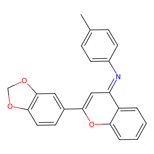 (E)-N-(2-(benzo[d][1,3]dioxol-5-yl)-4H-chromen-4-ylidene)-4-methylaniline structure
