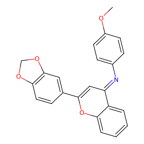 (E)-N-(2-(benzo[d][1,3]dioxol-5-yl)-4H-chromen-4-ylidene)-4-methoxyaniline structure