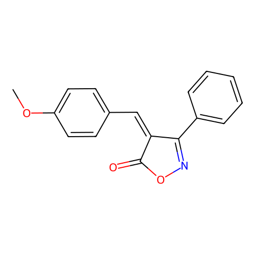 (4Z)-4-[(4-methoxyphenyl)methylidene]-3-phenyl-1,2-oxazol-5-one structure