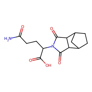 5-Amino-2-(3,5-dioxo-4-azatricyclo[5.2.1.02,6]decan-4-yl)-5-oxopentanoic acid structure