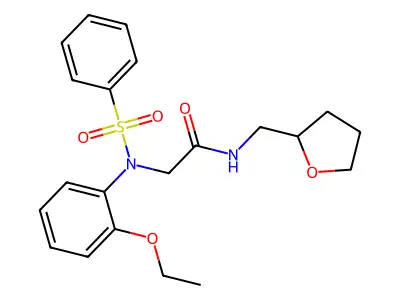 2-[N-(benzenesulfonyl)-2-ethoxyanilino]-N-(oxolan-2-ylmethyl)acetamide structure