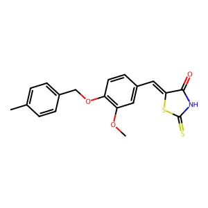 (5Z)-5-[[3-methoxy-4-[(4-methylphenyl)methoxy]phenyl]methylidene]-2-sulfanylidene-1,3-thiazolidin-4-one structure