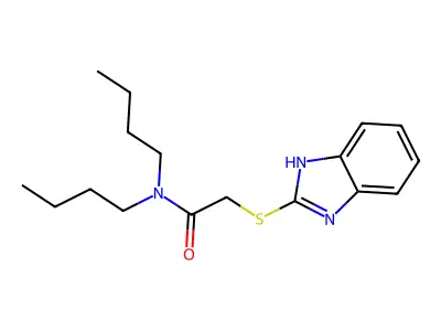 2-(1H-benzimidazol-2-ylsulfanyl)-N,N-dibutylacetamide structure