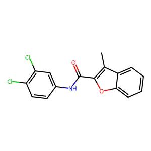 N-(3,4-dichlorophenyl)-3-methyl-1-benzofuran-2-carboxamide structure