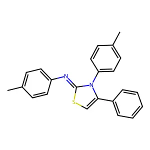 Benzenamine, 4-methyl-N-[3-(4-methylphenyl)-4-phenyl-2(3H)-thiazolylidene]- structure