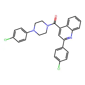 [4-(4-Chlorophenyl)piperazin-1-yl]-[2-(4-chlorophenyl)quinolin-4-yl]methanone structure