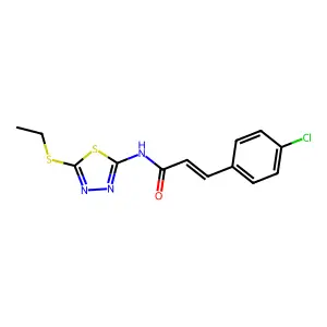 (E)-3-(4-chlorophenyl)-N-(5-ethylsulfanyl-1,3,4-thiadiazol-2-yl)prop-2-enamide structure