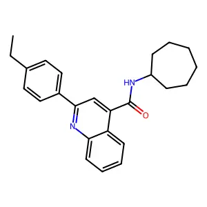 N-cycloheptyl-2-(4-ethylphenyl)quinoline-4-carboxamide structure