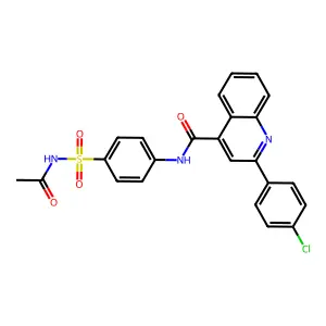 N-[4-(acetylsulfamoyl)phenyl]-2-(4-chlorophenyl)quinoline-4-carboxamide structure
