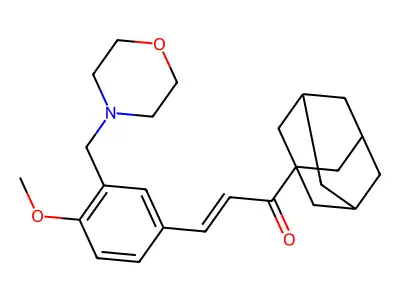 (E)-1-(1-adamantyl)-3-[4-methoxy-3-(morpholin-4-ylmethyl)phenyl]prop-2-en-1-one structure