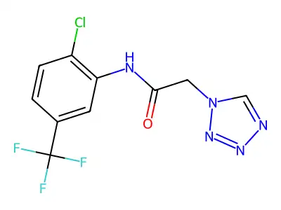 N-[2-chloro-5-(trifluoromethyl)phenyl]-2-(tetrazol-1-yl)acetamide structure