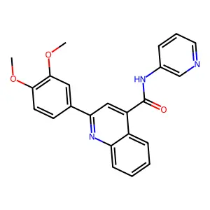 2-(3,4-dimethoxyphenyl)-N-(pyridin-3-yl)quinoline-4-carboxamide structure