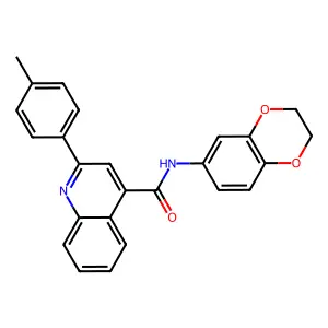 N-(2,3-dihydro-1,4-benzodioxin-6-yl)-2-(4-methylphenyl)quinoline-4-carboxamide structure