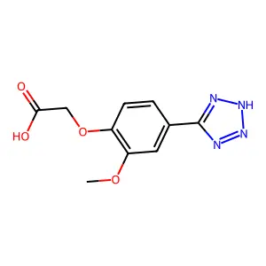 2-(2-methoxy-4-(2H-tetrazol-5-yl)phenoxy)acetic acid structure
