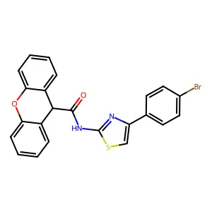N-[4-(4-bromophenyl)-1,3-thiazol-2-yl]-9H-xanthene-9-carboxamide structure