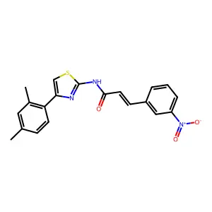 (E)-N-[4-(2,4-dimethylphenyl)-1,3-thiazol-2-yl]-3-(3-nitrophenyl)prop-2-enamide structure