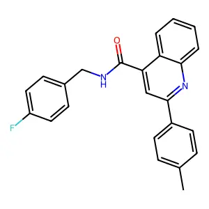 N-[(4-fluorophenyl)methyl]-2-(4-methylphenyl)quinoline-4-carboxamide structure