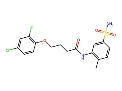 4-(2,4-dichlorophenoxy)-N-(2-methyl-5-sulfamoylphenyl)butanamide structure