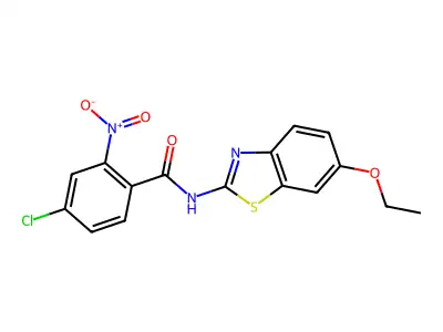 4-chloro-N-(6-ethoxy-1,3-benzothiazol-2-yl)-2-nitrobenzamide structure