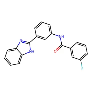 N-[3-(1H-benzimidazol-2-yl)phenyl]-3-fluorobenzamide structure