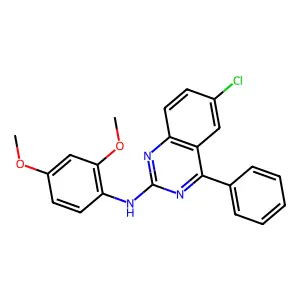 6-chloro-N-(2,4-dimethoxyphenyl)-4-phenylquinazolin-2-amine structure