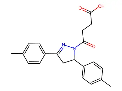 4-[3,5-bis(4-methylphenyl)-4,5-dihydro-1H-pyrazol-1-yl]-4-oxobutanoic acid structure