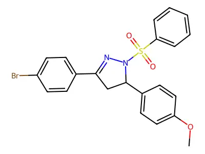 3-(4-bromophenyl)-5-(4-methoxyphenyl)-1-(phenylsulfonyl)-4,5-dihydro-1H-pyrazole structure