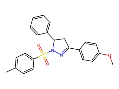 3-(4-methoxyphenyl)-5-phenyl-1-tosyl-4,5-dihydro-1H-pyrazole structure