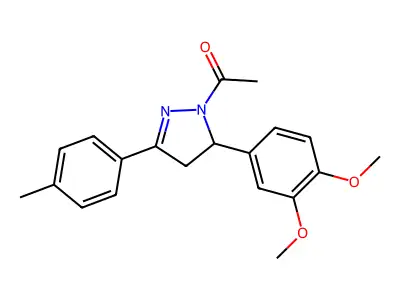 1-[3-(3,4-Dimethoxyphenyl)-5-(4-methylphenyl)-3,4-dihydropyrazol-2-yl]ethanone structure