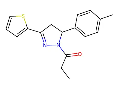 1-[3-(4-Methylphenyl)-5-thiophen-2-yl-3,4-dihydropyrazol-2-yl]propan-1-one structure