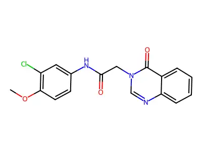 N-(3-chloro-4-methoxyphenyl)-2-(4-oxoquinazolin-3-yl)acetamide structure