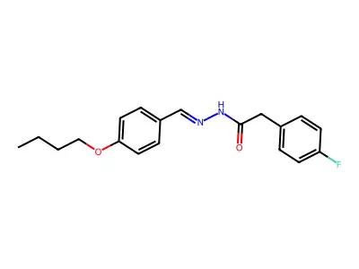 N-[(4-butoxyphenyl)methylideneamino]-2-(4-fluorophenyl)acetamide structure
